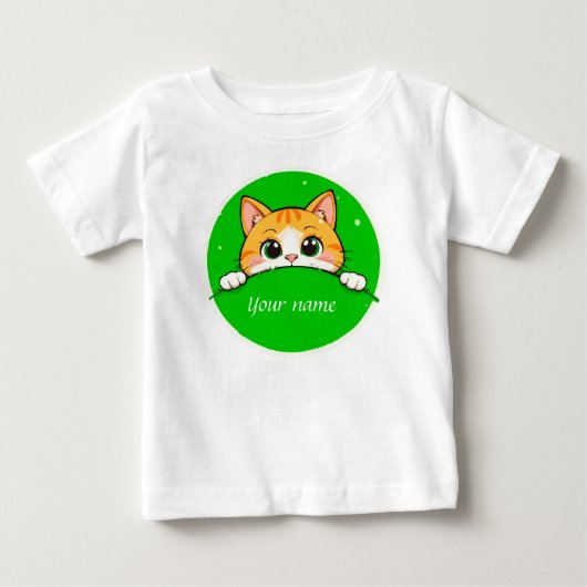 T-shirt Pour Bébé Illustration de chat mignon (Devant)