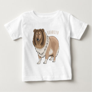 T-shirt Pour Bébé Illustration de chien Rough collie