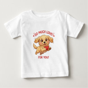 T-shirt Pour Bébé Illustration de chiot mignon avec cœur