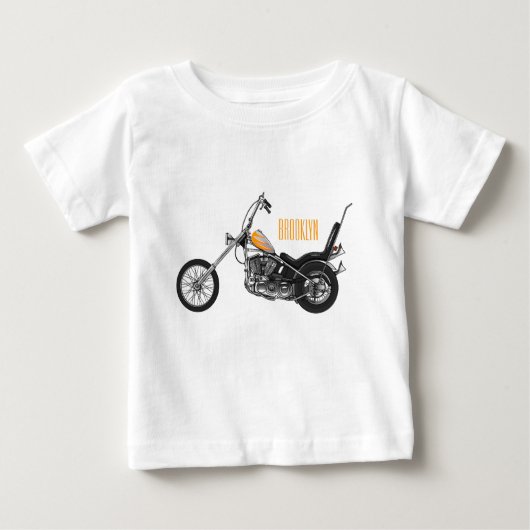 T-shirt Pour Bébé Illustration de Chopper Motorcycle 1950 (Devant)