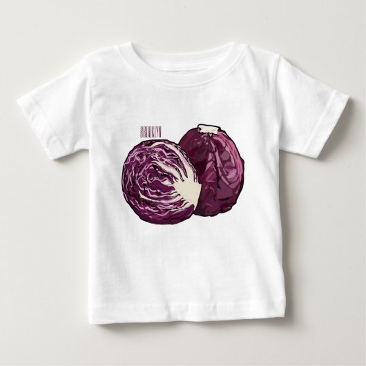 T-shirt Pour Bébé Illustration de chou rouge (Devant)