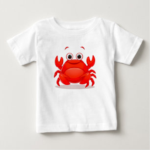 T-shirt Pour Bébé Illustration de crabe rouge de dessin animé joyeux