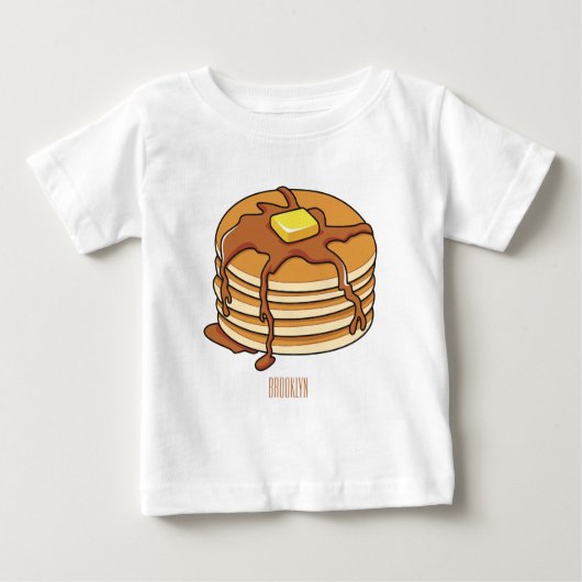 T-shirt Pour Bébé Illustration de dessin animé de Pancake (Devant)