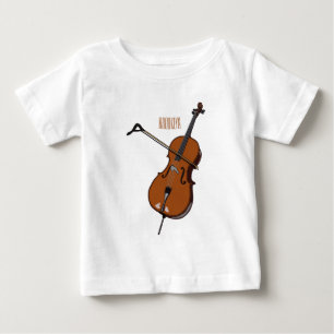 T-shirt Pour Bébé illustration de dessin animé de violoncelle