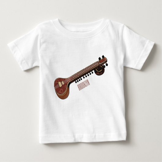 T-shirt Pour Bébé Illustration de dessin de Sitar (Devant)