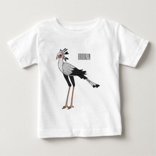 T-shirt Pour Bébé Illustration de dessin du secrétaire pour oiseaux (Devant)