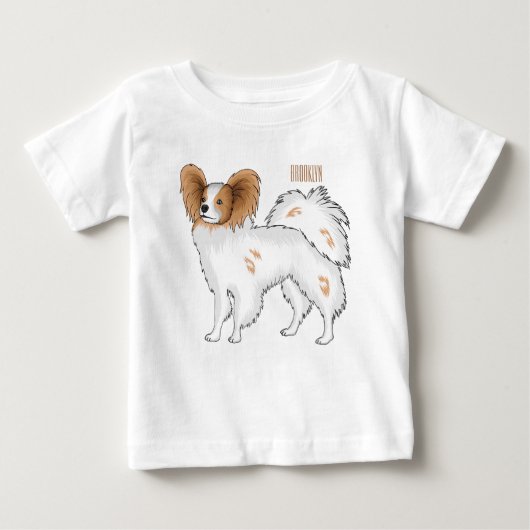 T-shirt Pour Bébé Illustration de dessin pour chien de Papillon (Devant)