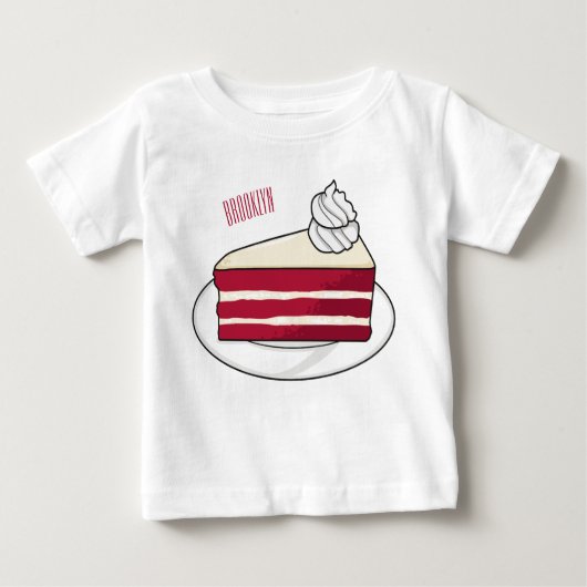 T-shirt Pour Bébé Illustration de gâteau en velours rouge (Devant)