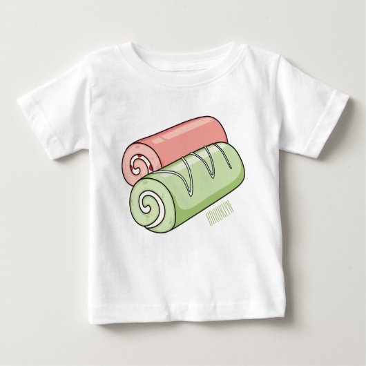 T-shirt Pour Bébé Illustration de gâteau suisse roll / roll (Devant)