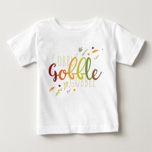 T-shirt Pour Bébé Illustration de gobale de Thanksgiving Gobble (Devant)
