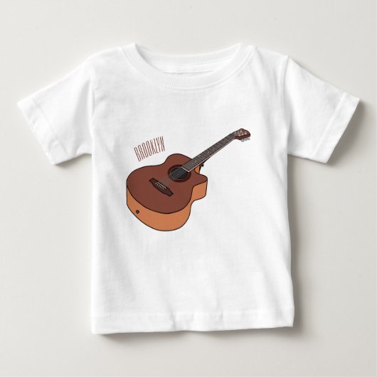 T-shirt Pour Bébé Illustration de guitare acoustique (Devant)
