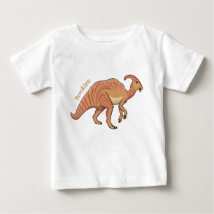 T-shirt Pour Bébé Illustration de la caricature de dinosaure du para