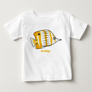T-shirt Pour Bébé Illustration de la caricature du poisson papillon 