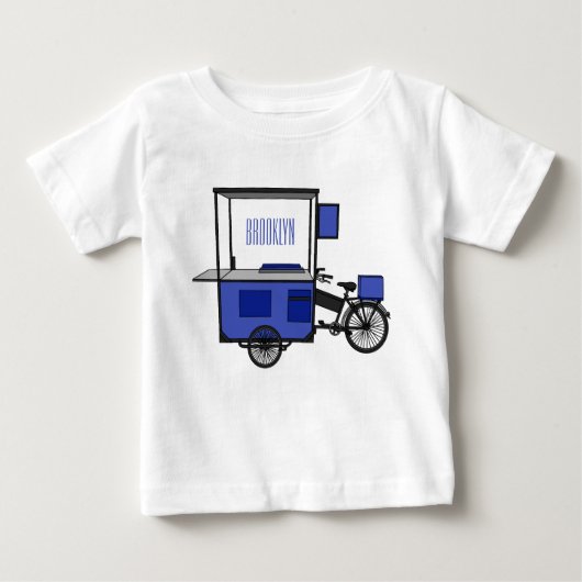 T-shirt Pour Bébé Illustration de la charrette alimentaire (Devant)