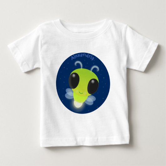 T-shirt Pour Bébé Illustration de la luciole vert mou (Devant)