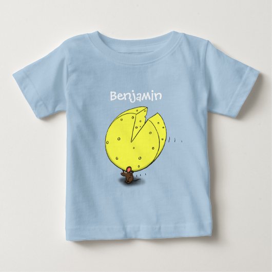 T-shirt Pour Bébé Illustration de la souris mignonne et du fromage (Devant)