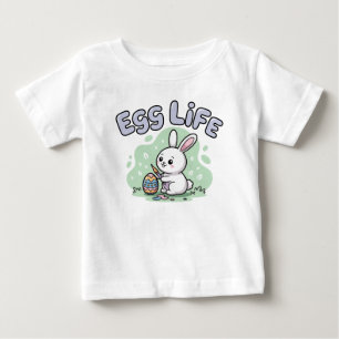 T-shirt Pour Bébé Illustration de lapin mignonne Kawaii Egg Life