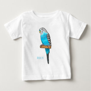T-shirt Pour Bébé Illustration de l'oiseau bleu budgerigar