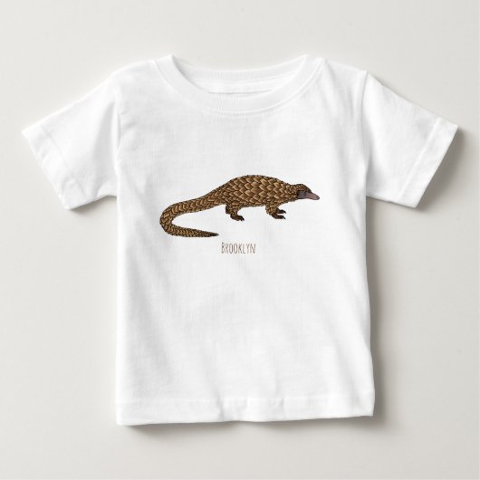 T-shirt Pour Bébé Illustration de pangolin à queue longue (Devant)