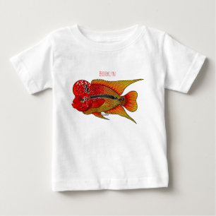 T-shirt Pour Bébé Illustration de poisson cichlidé Flowerhorn de des