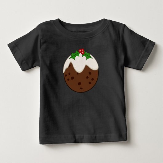 T-shirt Pour Bébé Illustration de Pudding de Noël (Devant)
