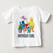 T-shirt Pour Bébé Illustration de rue Sésame | Fille d'anniversaire (Devant)