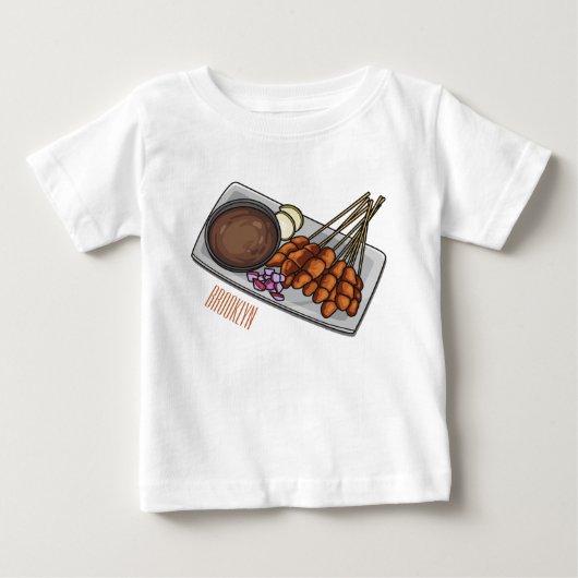 T-shirt Pour Bébé Illustration de Satay (Devant)