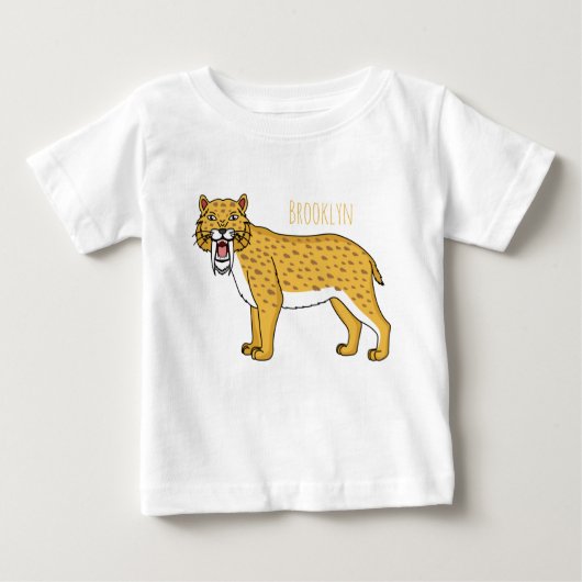T-shirt Pour Bébé Illustration de tigre à dents de sabre (Devant)