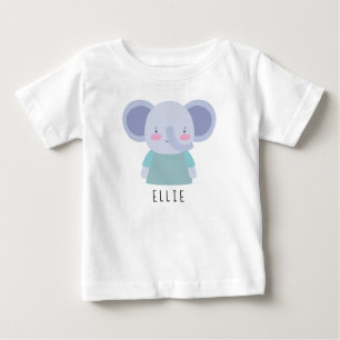 T-shirt Pour Bébé Illustration d'éléphant mignon - personnalisable