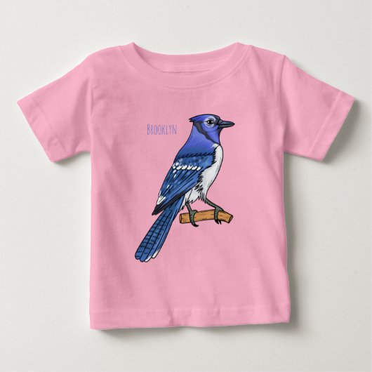T-shirt Pour Bébé Illustration d'oiseau de jay bleu (Devant)