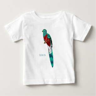 T-shirt Pour Bébé Illustration d'oiseau de quetzal resplendissant
