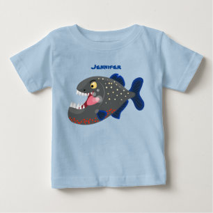 T-shirt Pour Bébé Illustration drôle de piranha affamée