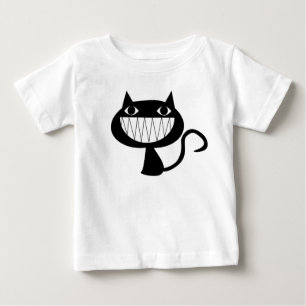 T-SHIRT POUR BÉBÉ ILLUSTRATION DU CHAT NOIR ET BLANC