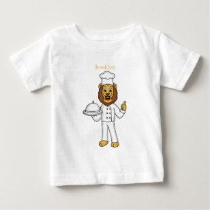T-shirt Pour Bébé Illustration du chef mignon lion