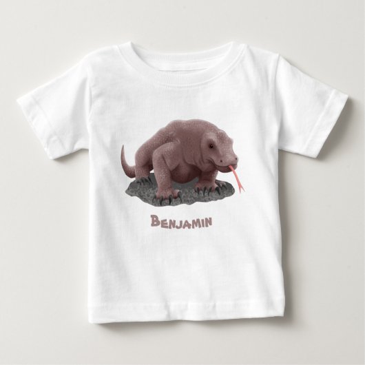 T-shirt Pour Bébé Illustration du dragon de Komodo (Devant)