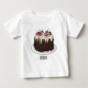 T-shirt Pour Bébé Illustration du gâteau de la Forêt-Noire