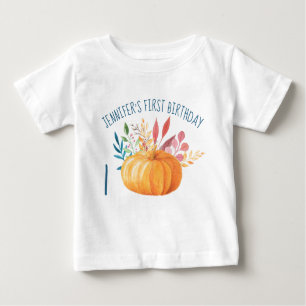 T-shirt Pour Bébé Illustration du premier Citrouille orange