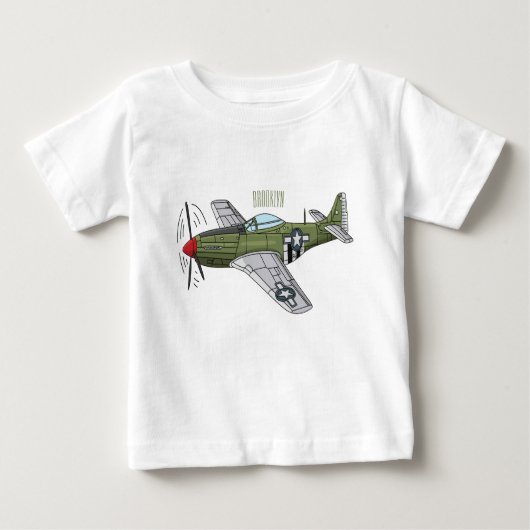T-shirt Pour Bébé Illustration d'un avion militaire (Devant)
