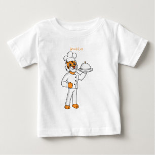 T-shirt Pour Bébé Illustration d'un chef tigre drôle et mignon