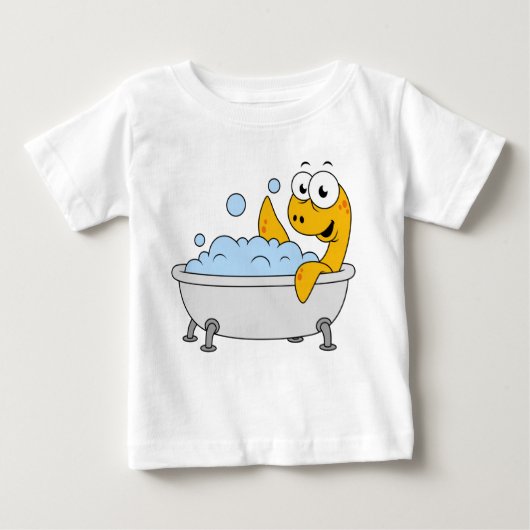 T-shirt Pour Bébé Illustration D'Un Monstre De Loch Ness De Bain. (Devant)