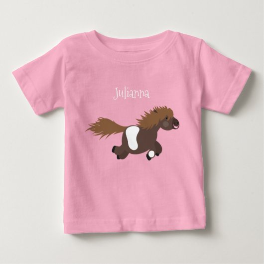 T-shirt Pour Bébé Illustration d'un poney de Shetland mignon (Devant)
