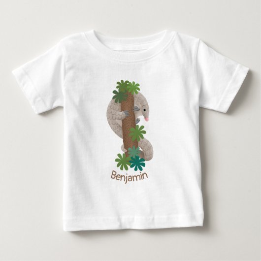 T-shirt Pour Bébé Illustration d'une anteure de pangolin mignonne (Devant)