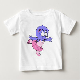 T-shirt Pour Bébé Illustration D'Une Danse De Ballet Triceratops.