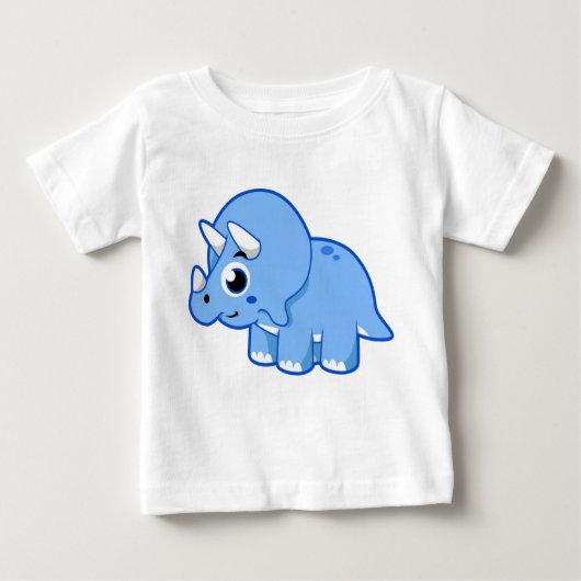T-shirt Pour Bébé Illustration Mignonne D'Un Dinosaure Tricératops. (Devant)