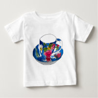 illustration originale de l'aquarelle Teacups vint