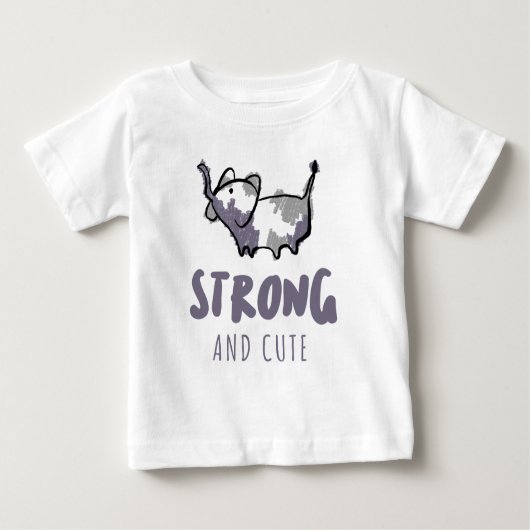 T-shirt Pour Bébé Illustration simple d'éléphant forte et mignonne b (Devant)