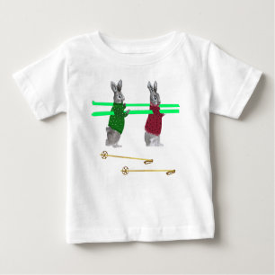 T-shirt Pour Bébé Illustration Ski Bunny Cute