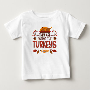 T-shirt Pour Bébé Ils Mangent Les Dindes