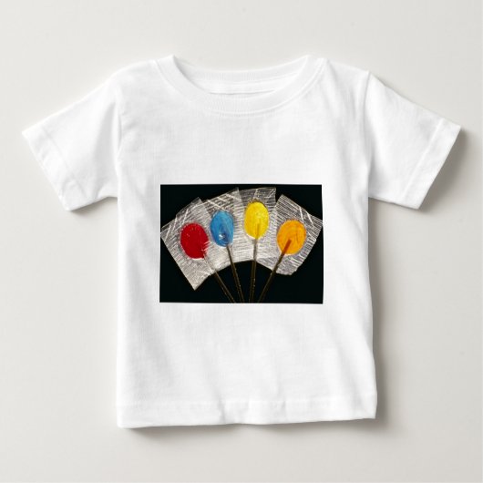 T-shirt Pour Bébé Image de quatre lucettes colorées (Devant)