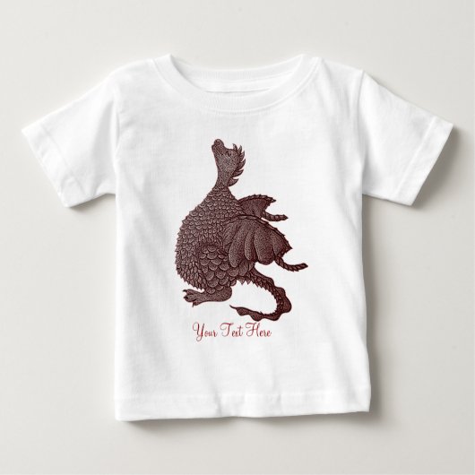 T-shirt Pour Bébé imaginaire mythique créature mignon dragon rouge (Devant)